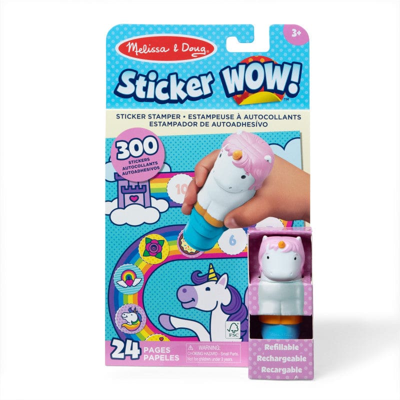 Unicorn Sticker Stamper & Activity Pad Sticker Wow (Pack of 3) - Art Activity Books - Melissa & Doug