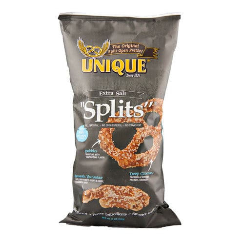 Unique Extra Salt Pretzel Splits® 11oz (Case of 12) - Snacks/Bulk Snacks - Unique