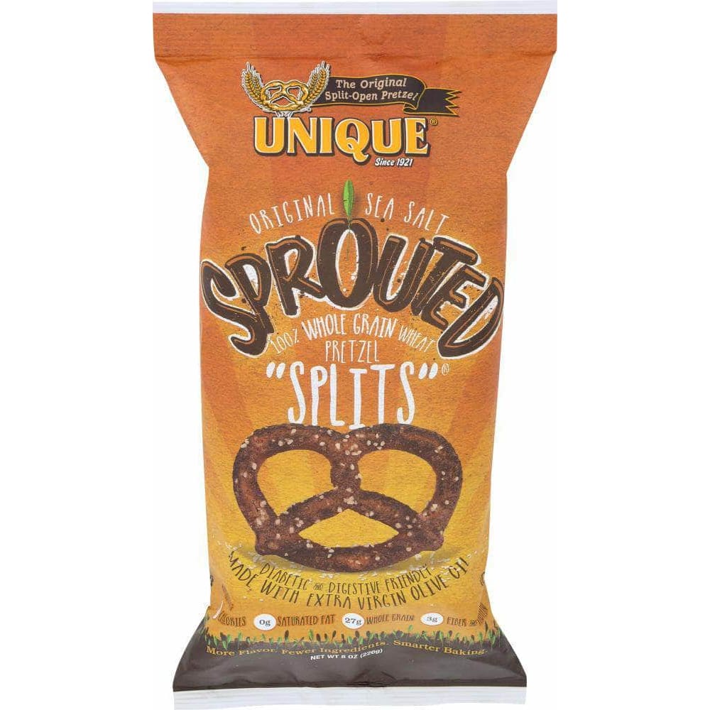 Unique Unique Sprouted Whole Grain Splits Pretzels, 8 oz