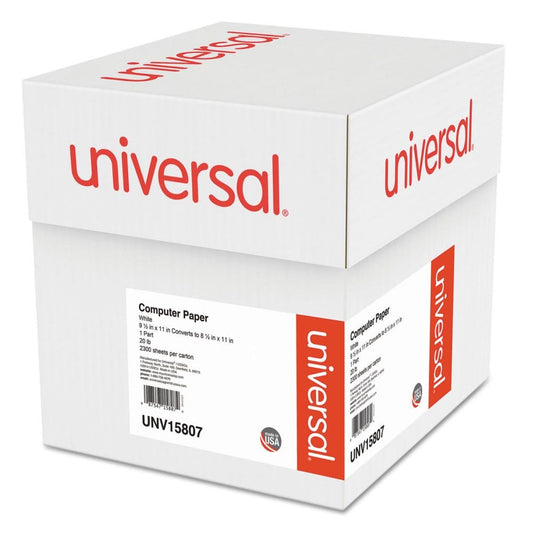 Universal® Computer Paper 20lb 9-1/2 x 11 Letter Trim Perforation White 2300 Sheets - Copy & Multipurpose Paper - Universal®