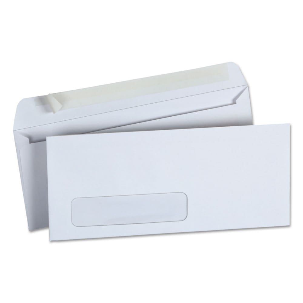 UniversalÂ® Peel Seal Strip Business Envelope #10 4 1/8 x 9 1/2 Window White 500/Box - Writing Pads Notebooks & Envelopes - UniversalÂ®
