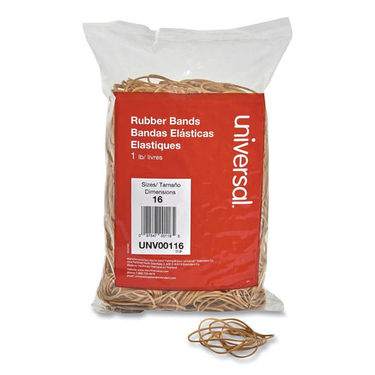 Universal Rubber Bands Size 16 0.04 Gauge Beige 1 lb Box 1,900/Pack (Pack of 2) - Desk Accessories & Office Supplies - Universal