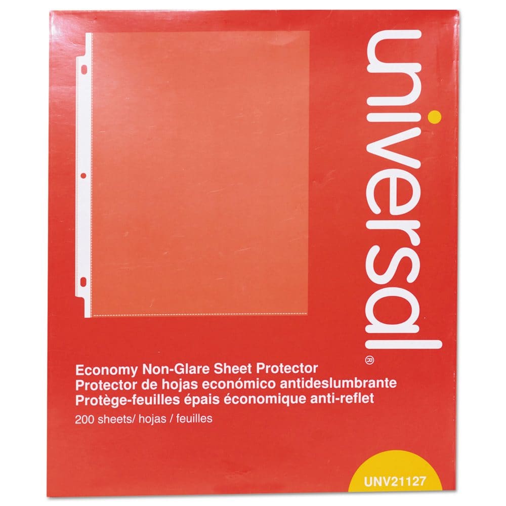 Universal® Top-Load Poly Sheet Protectors Nonglare Economy Letter 200/Box - Binders & Sheet Protectors - Universal®