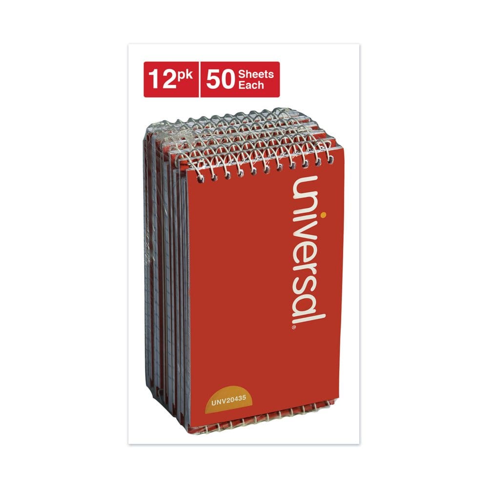 Universal Wirebound Memo Book Narrow Rule 3 x 5 White 50 Sheets 12/Pack (Pack of 3) - Writing Pads Notebooks & Envelopes - Universal