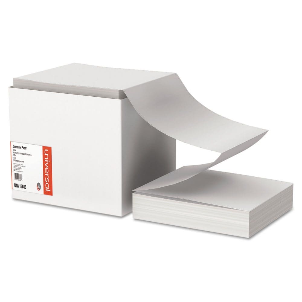 Universal® Computer Paper 15lb 9-1/2 x 11 Letter Trim Perforations White 3300 Sheets - Computer & Carbonless Paper - Universal®
