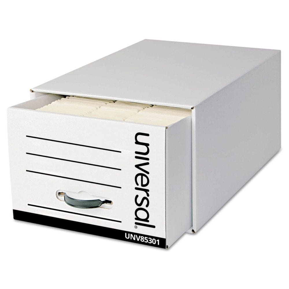 Universal® Heavy-Duty Storage Box Drawer Legal 17 1/4 x 25 1/2 x 11 White 6/Carton - Portable Storage Boxes & Drawers - Universal®