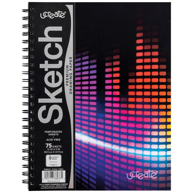 Unruled Poly Sketch Book 12X9 Fashion Sonic Vibes (Pack of 6) - Sketch Pads - Ucreate