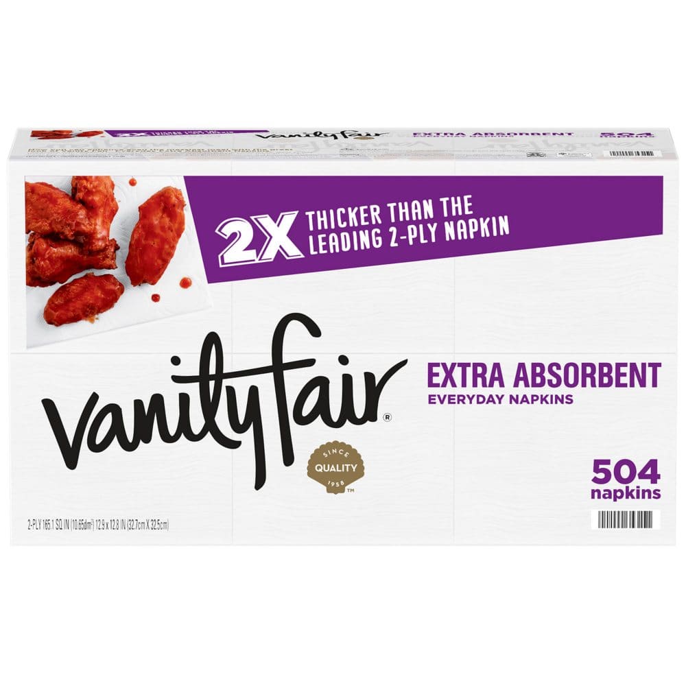 Vanity Fair Extra Absorbent Disposable Paper Napkins White (504 ct.) (Pack of 10) - Disposable Tableware - Vanity