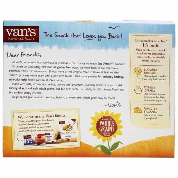 VANS Grocery > Snacks > Crackers VANS Crackers Snack Packs Say Cheese, 5 oz