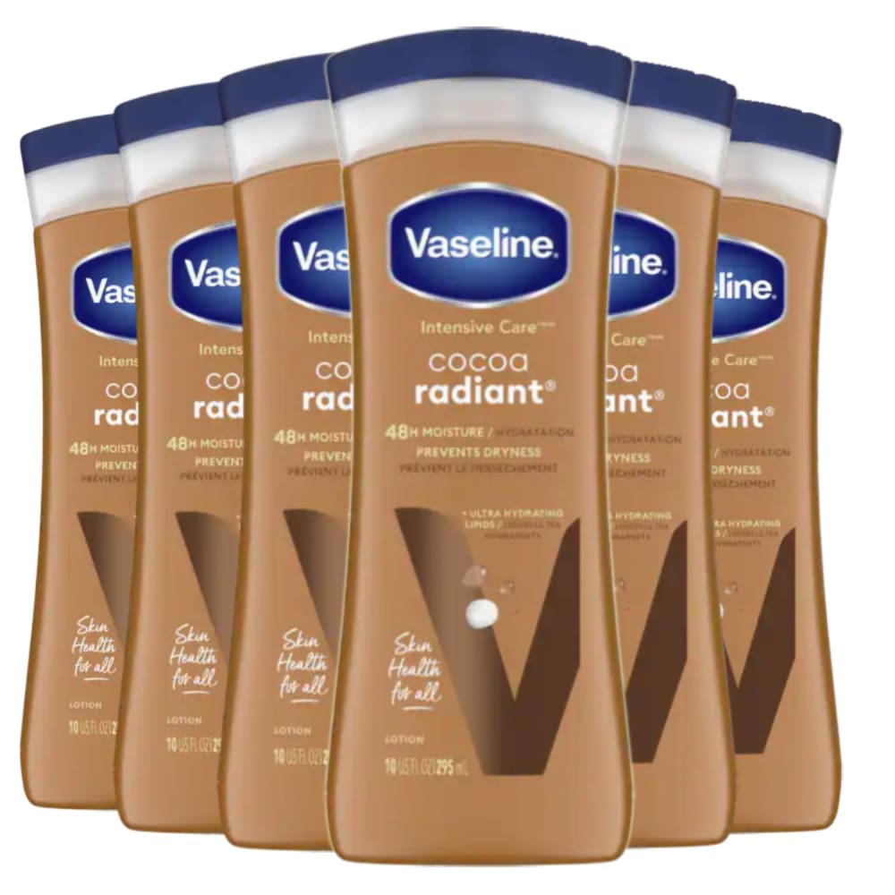 Vaseline Intensive Care Cocoa Radiant Lotion - 10 OZ - 6 Pack - Body Lotions & Oils - Vaseline