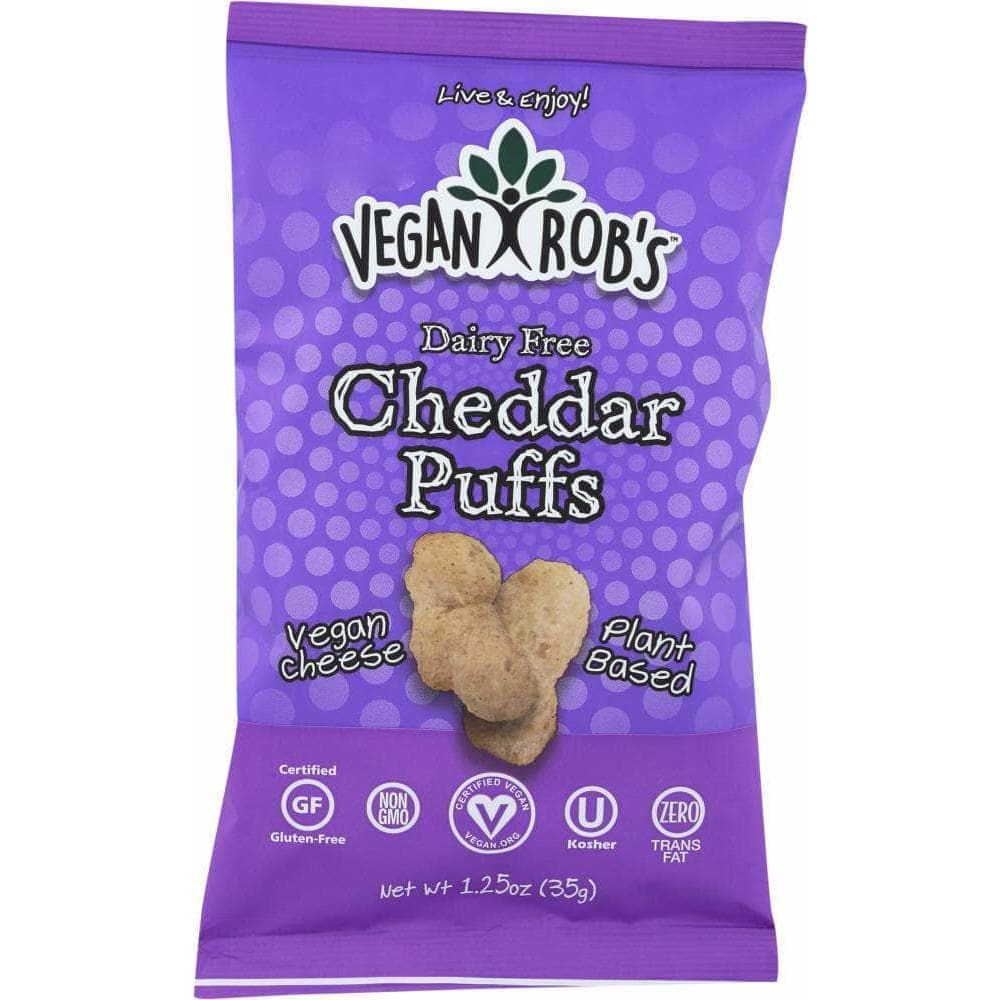 Veganrobs Veganrobs Cheddar Puffs Dairy Free, 1.25 oz