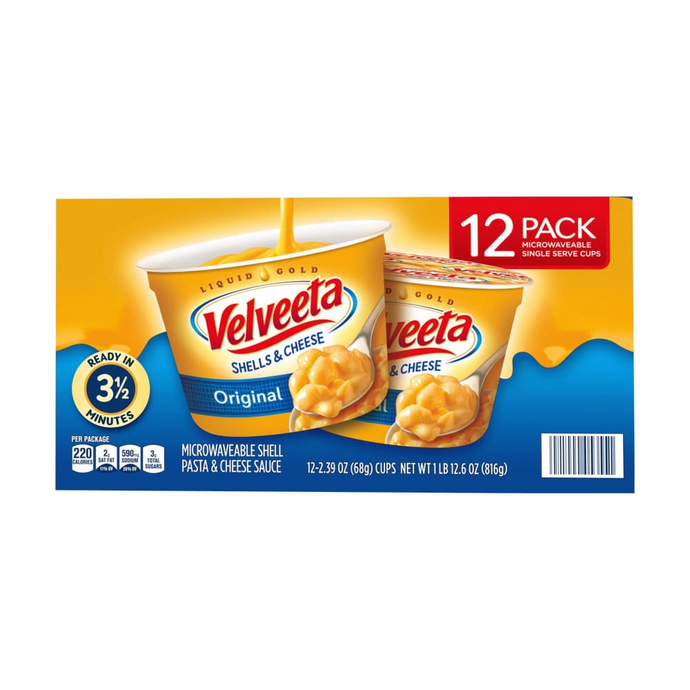 Velveeta Shells & Cheese Original Microwavable Shell Pasta 12 pk./2.39 oz. - Velveeta