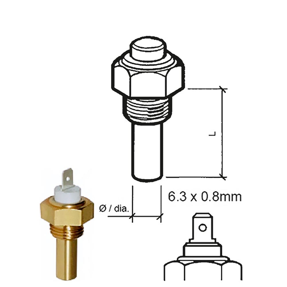 Veratron Coolant Temperature Sensor - 40°C to120°C - 3/ 8 -18 NPTF Thread - Marine Navigation & Instruments | Gauge Accessories,Boat