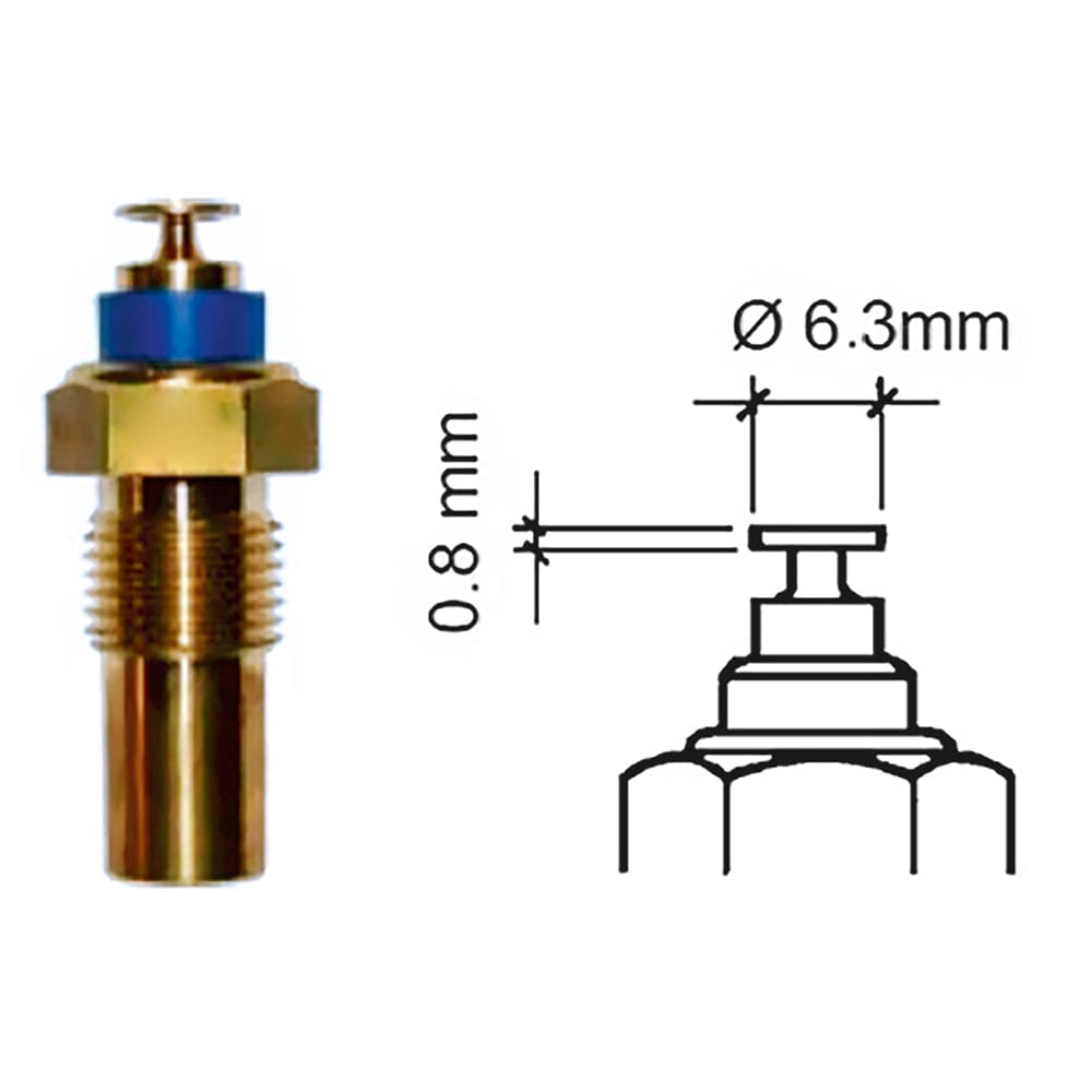 Veratron Engine Oil Temperature Sensor - Single Pole Spade Connect - 50-150°C/ 120-300°F - 6/ 24V - M10 x 1.5 Thread - Marine Navigation &