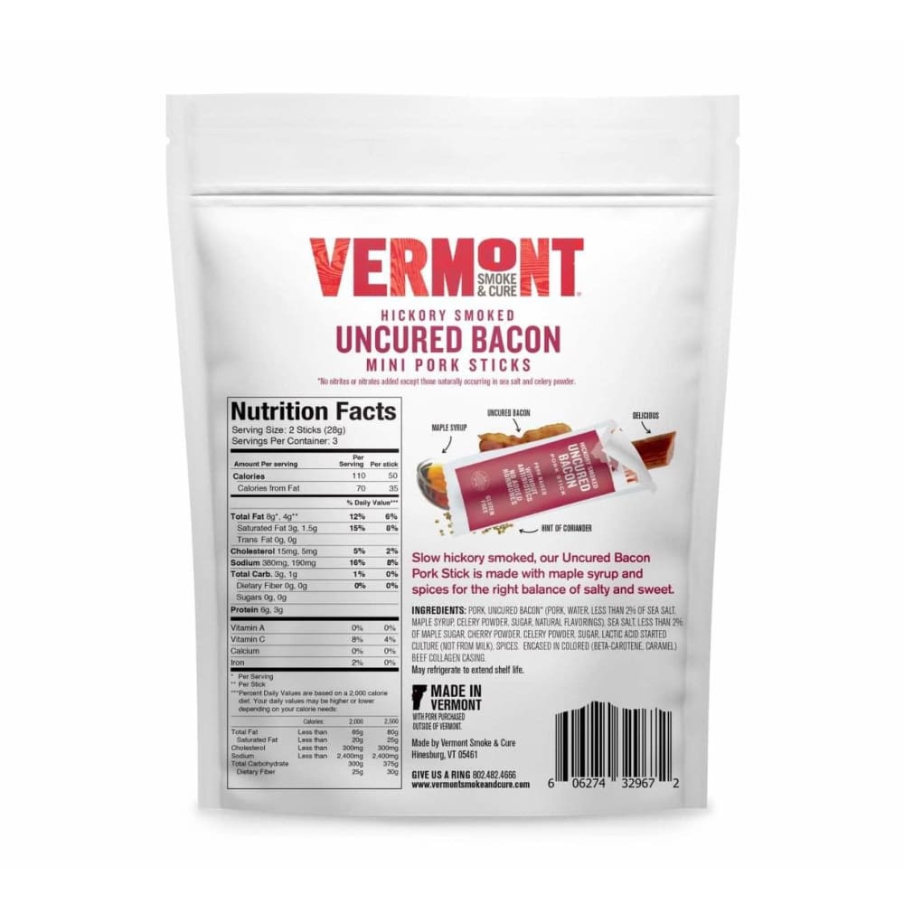 VERMONT SMOKE Vermont Smoke Bacon Uncrd Go Pack, 3 Oz