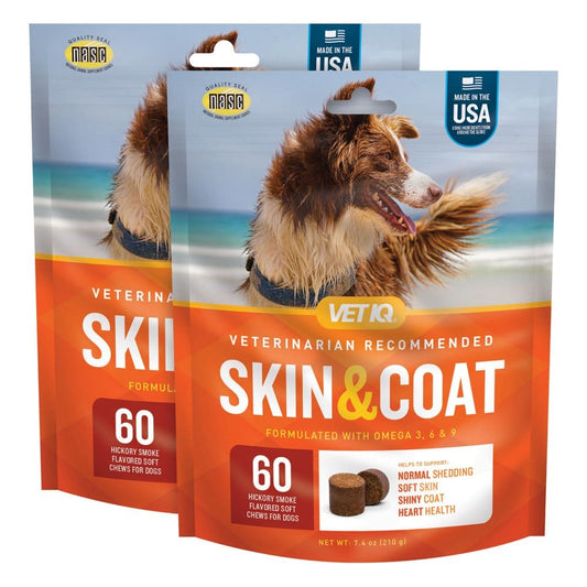 VETIQ Skin & Coat Soft Dog Chews Hickory Smoke Flavored (60 ct. 2 pk.) - New Grocery & Household - VETIQ