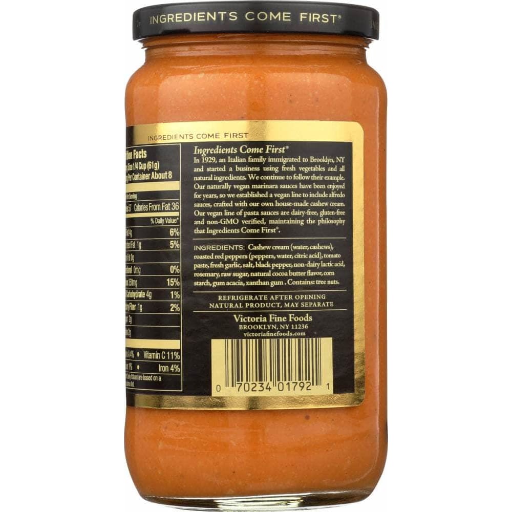 Victoria Victoria Sauce Alfredo Vegan Roasted. 18 oz