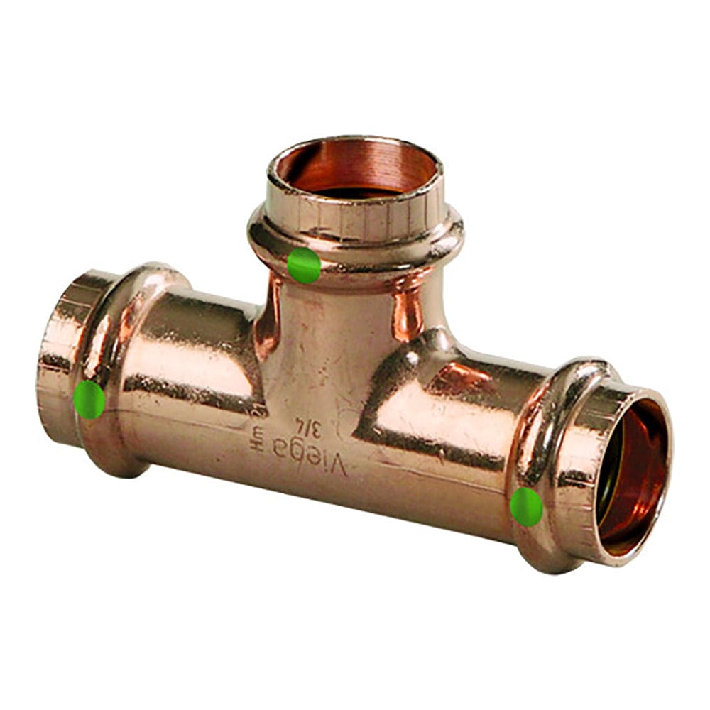 Viega ProPress 1 Copper Tee - Triple Press Connection - Smart Connect Technology - Marine Plumbing & Ventilation | Fittings - Viega