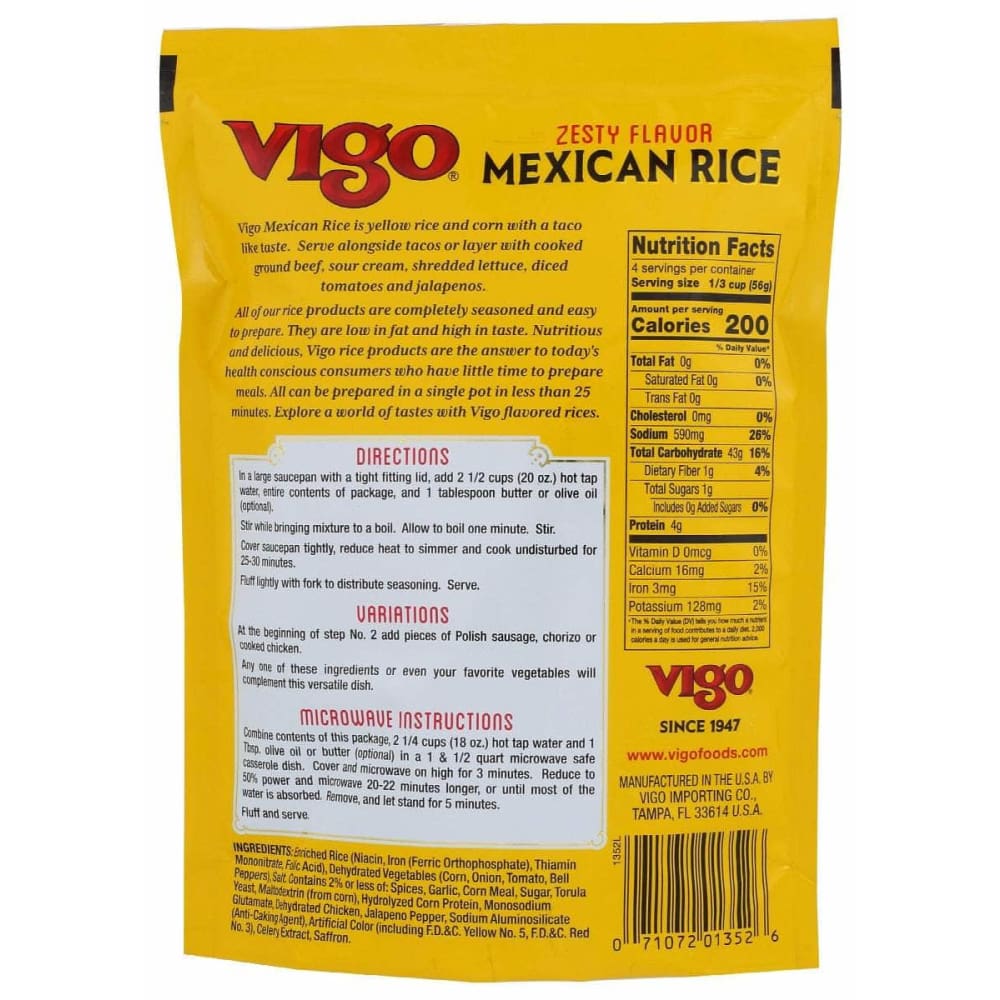 VIGO Grocery > Pantry > Rice VIGO Mexican Rice with Whole Grain Corn, 8 oz