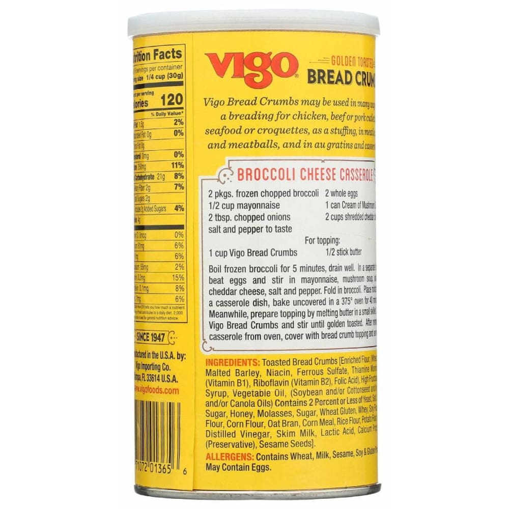 VIGO Grocery > Cooking & Baking > Seasonings VIGO Plain Golden Toasted Bread Crumbs, 8 oz