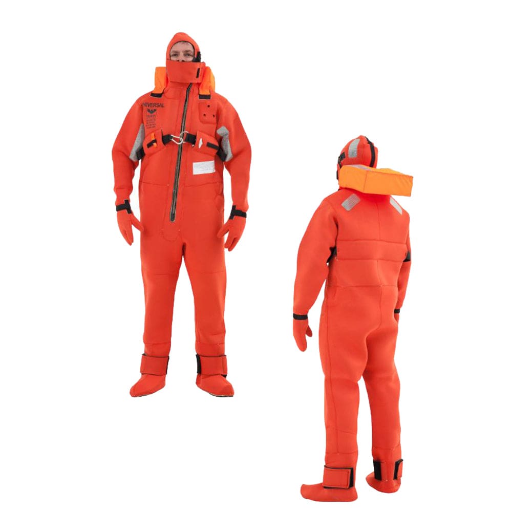 VIKING Immersion Rescue I Suit USCG/ SOLAS w/ Buoyancy Head Support - Neoprene Orange - Adult Universal - Marine Safety | Immersion/Dry/Work