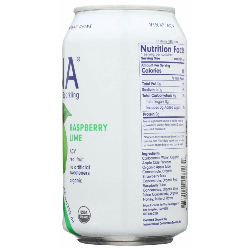 VINA Grocery > Beverages > Sodas VINA: Raspberry Lime Apple Cider Vinegar, 12 fo
