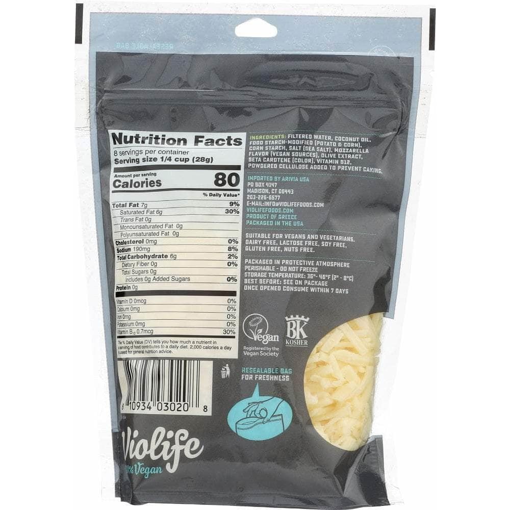 Violife Violife Just Like Mozzarella Shreds Cheese, 8 oz