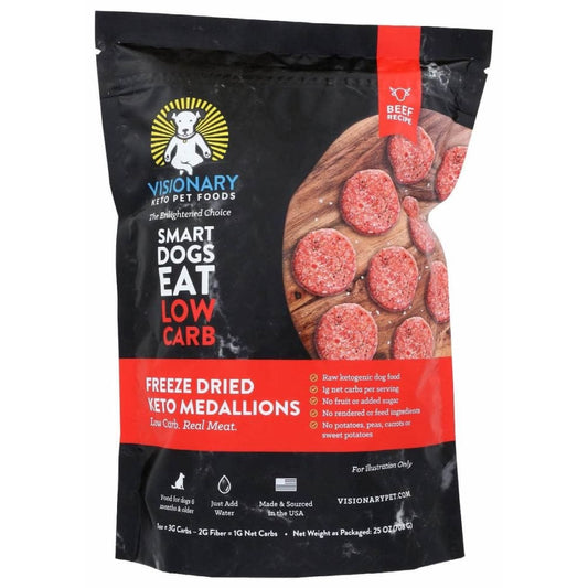 VISIONARY PET FOODS Pet > Dog Food VISIONARY PET FOODS Beef Freeze Dried Keto Medallion For Dogs, 25 oz