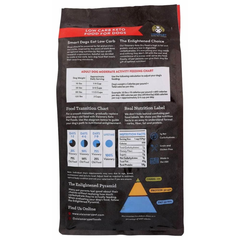VISIONARY PET FOODS Pet > Dog Food VISIONARY PET FOODS Beef Keto Low Carb Food For Dogs, 3.5 lb
