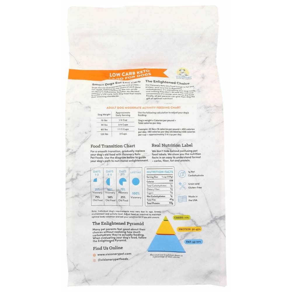 VISIONARY PET FOODS Pet > Dog Food VISIONARY PET FOODS Chicken Keto Low Carb Food For Dogs, 3.5 lb