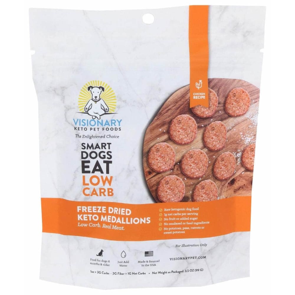 VISIONARY PET FOODS Pet > Dog > Dog Food VISIONARY PET FOODS Freeze Dried Chicken Keto Medallions, 3.5 oz