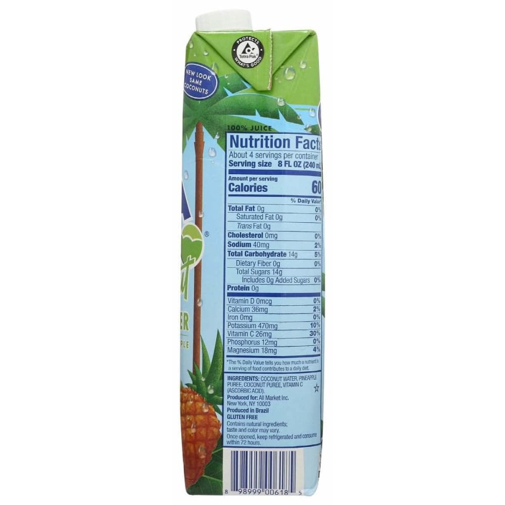 VITA COCO Vita Coco Coconut Wtr Pineapple, 1 Lt