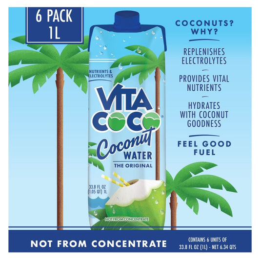 Vita Coco Pure Coconut Water 6 pk./1L - Vita Coco
