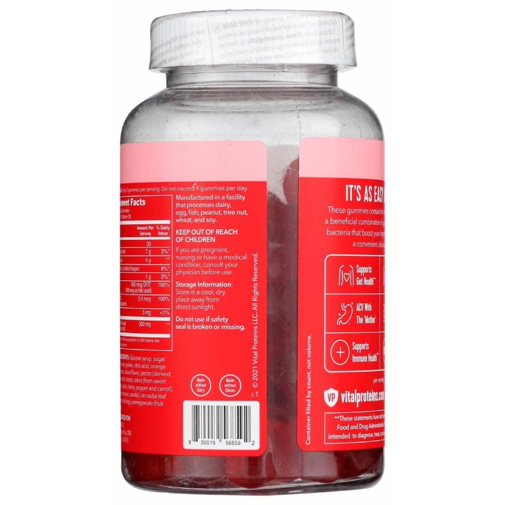 VITAL PROTEINS Health > Vitamins & Supplements VITAL PROTEINS Apple Cider Vinegar Gummies, 60 pc