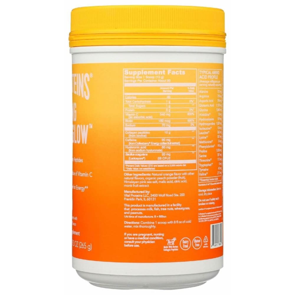 VITAL PROTEINS Vital Proteins Collagen Glow Orange, 9.3 Oz