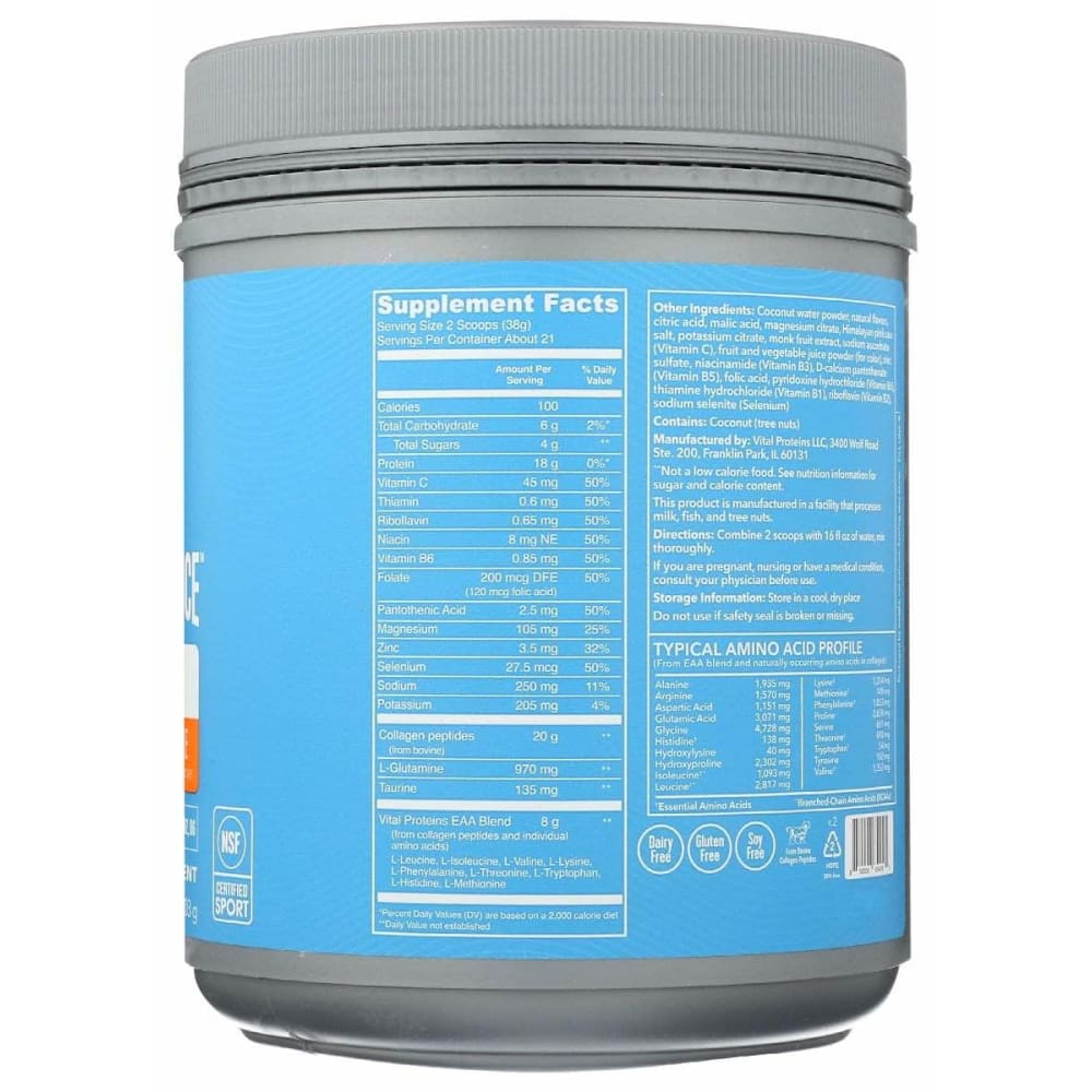 VITAL PROTEINS Vital Proteins Vital Performance Recover Yuzu Clementine, 27.5 Oz