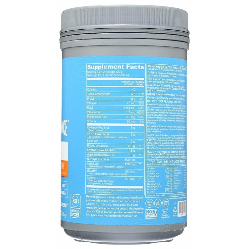 VITAL PROTEINS Vital Proteins Pre Yuzu Clementine, 13.5 Oz