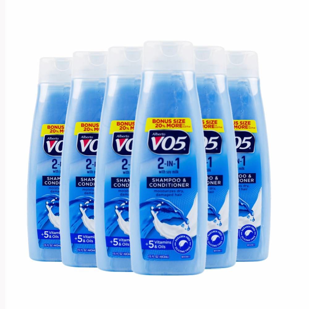 VO5 2 In 1 Moisturizes Shampoo & Conditioner- 15oz - 6 Pack - Shampoo & Conditioner & Body Wash - VO5