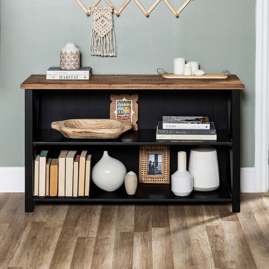 W. Trends W. Trends 52 Farmhouse Wood Bookshelf - Home/Furniture/Living Room Furniture/Accent Furniture/Bookcases & Shelving/ - W. Trends