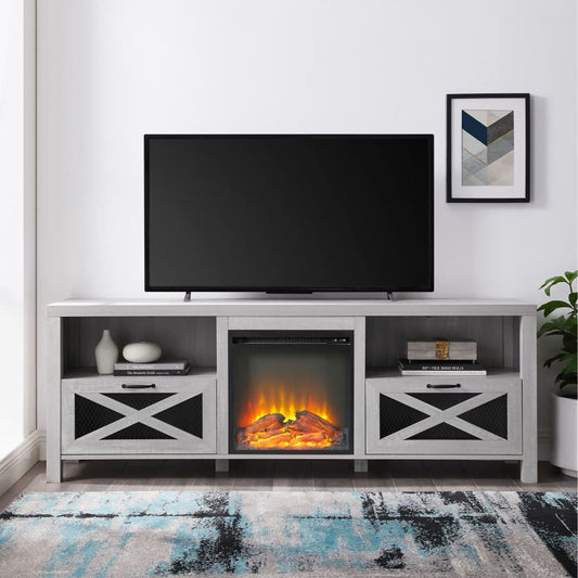 W. Trends W. Trends 70 Abilene Farmhouse Fireplace TV Stand for TVs up to 85 - Stone Gray - Home/Furniture/TV Stands & Media Centers/TV