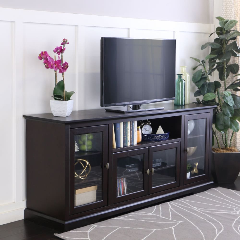W. Trends W. Trends 70 Wood Highboy TV Media Stand for TVs Up to 70 - Espresso - Home/Furniture/TV Stands & Media Centers/TV Stands/ - W.