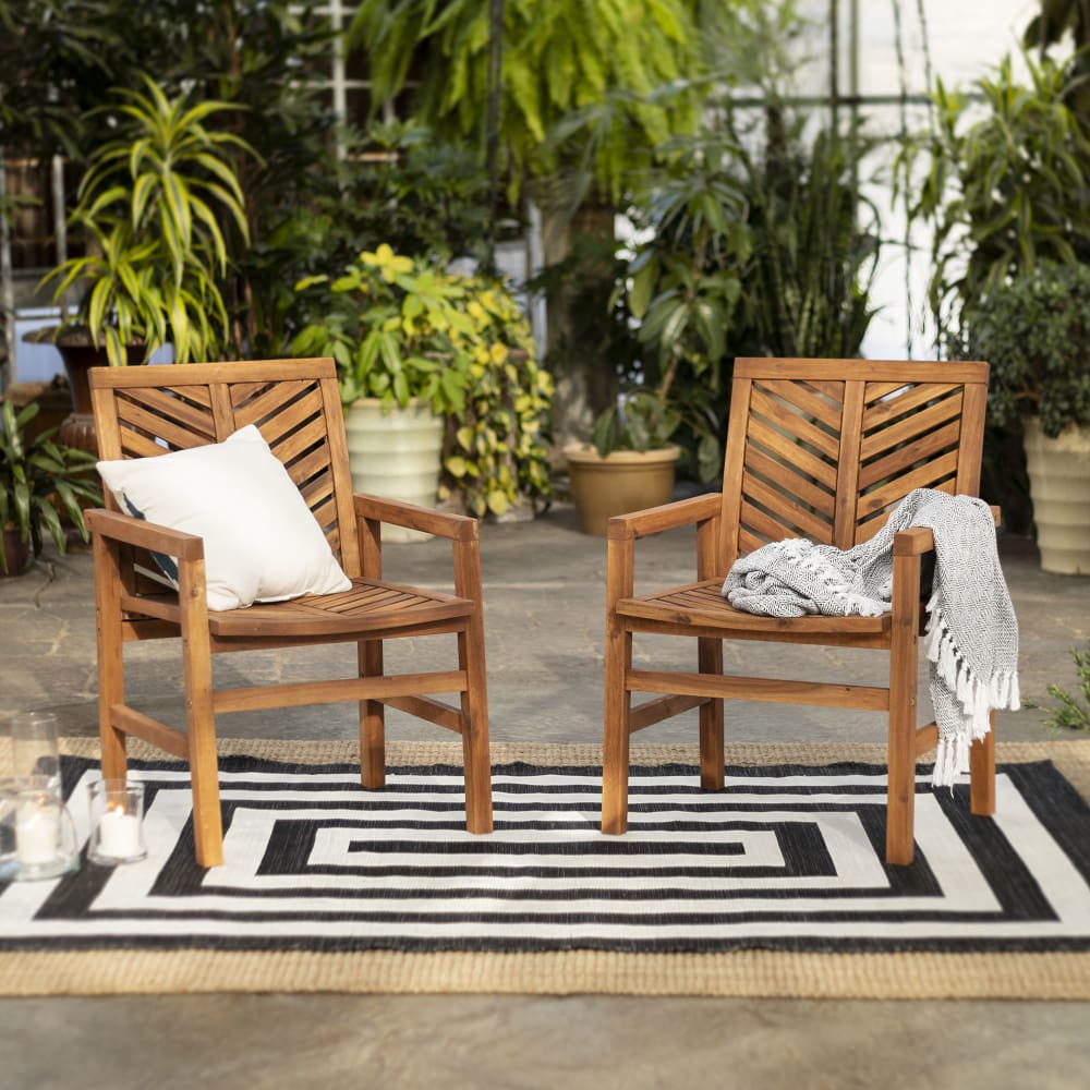 W. Trends Outdoor Acacia Wood Patio Chair - Home/Lawn & Garden/Patio Furniture/Patio Dining Chairs/ - W. Trends
