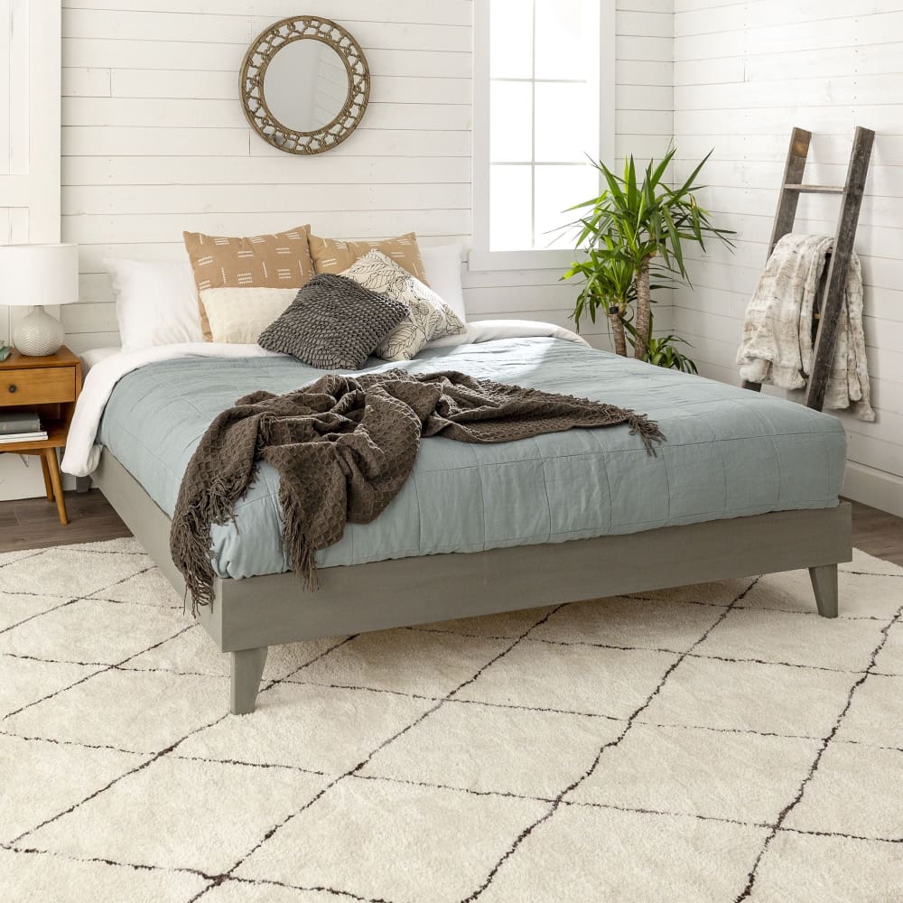 W. Trends W. Trends Queen Transitional Solid Wood Platform Bed Frame - Home/Furniture/Bedroom Furniture/Beds & Bed Frames/ - W. Trends