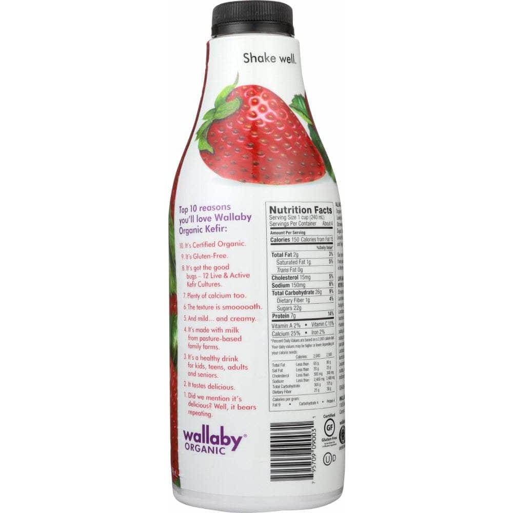 Wallaby Organic Wallaby Organic Aussie Kefir Lowfat Strawberry, 32 oz