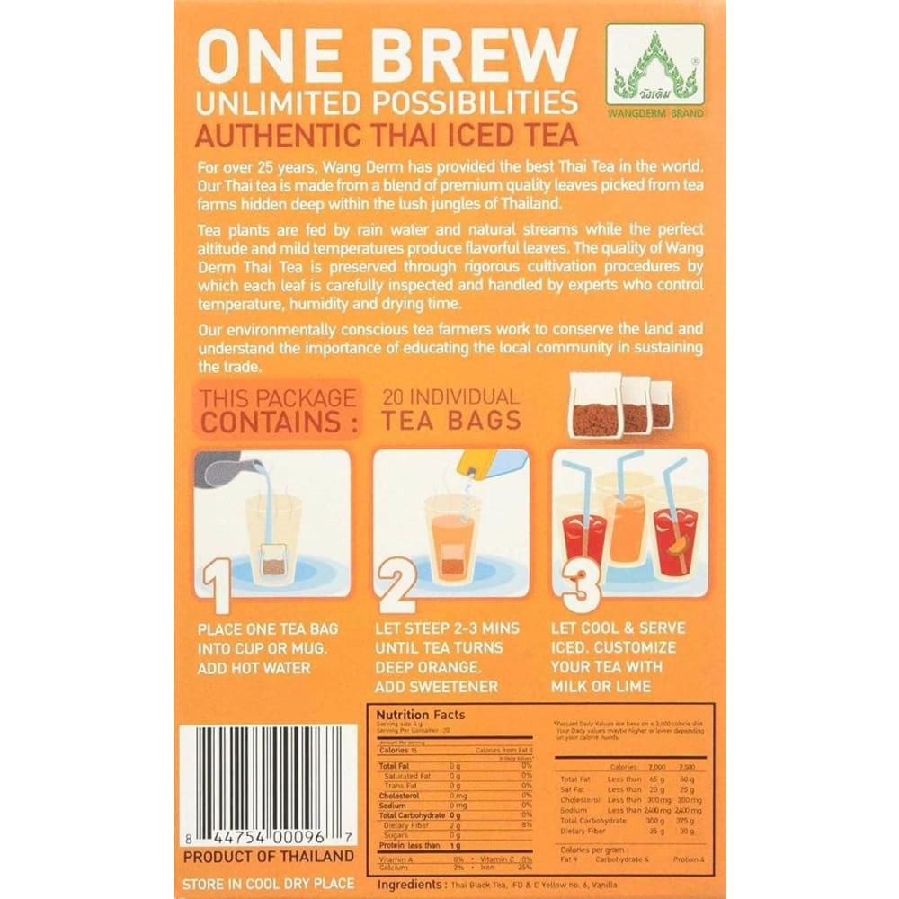 Wangderm Wangderm Authentic Thai Iced Tea, 2.8 oz