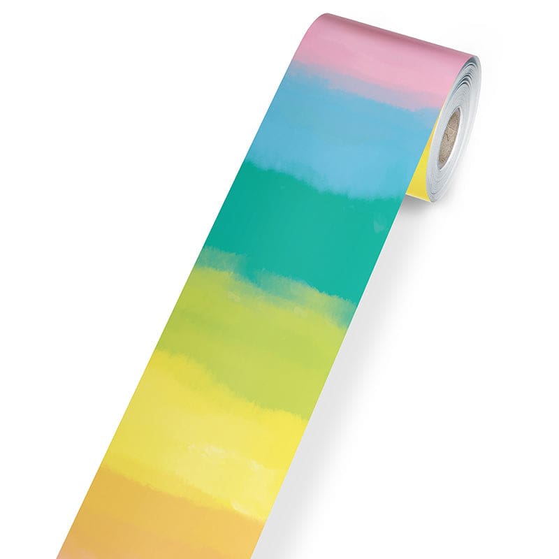 Watercolor Rolled Board Borders Straight Happily Ever Elementary (Pack of 6) - Border/Trimmer - Carson Dellosa Education