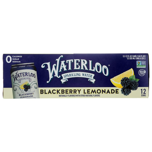 WATERLOO SPARKLING WATER: Blackberry Lemonade Sparkling Water 12Pk 144 fo (Pack of 4) - Grocery > Beverages > Coffee Tea & Hot Cocoa >