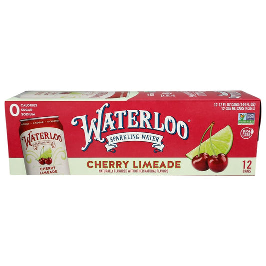 WATERLOO SPARKLING WATER: Water Chrry Lmade Sprklng 144 FO (Pack of 4) - Grocery > Beverages > Water > Sparkling Water - WATERLOO SPARKLING