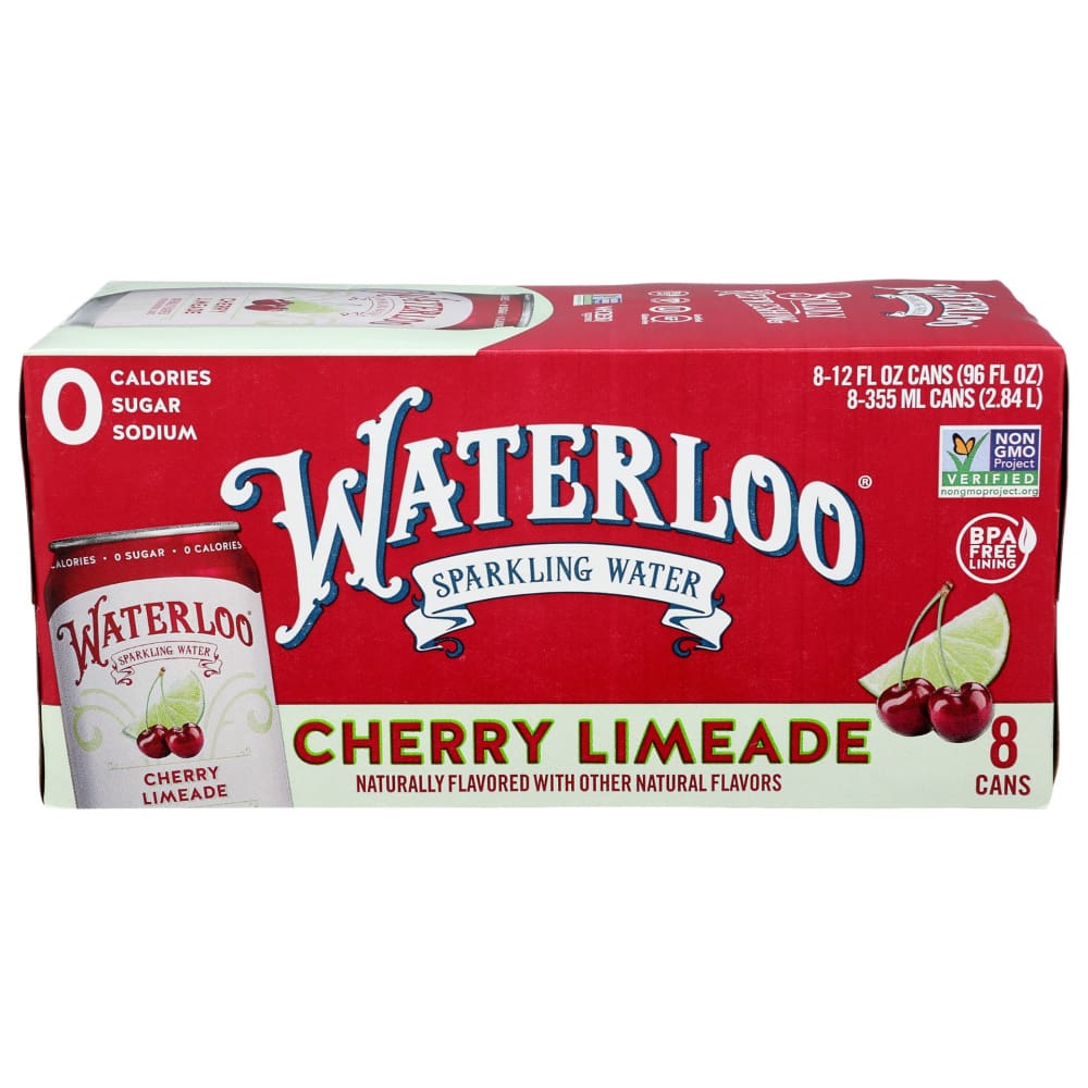 Waterloo Spring Water WATERLOO SPARKLING WATER: Sprklng Wtr Chry Lmd 8Pk, 96 FO (Pack of 5 ...