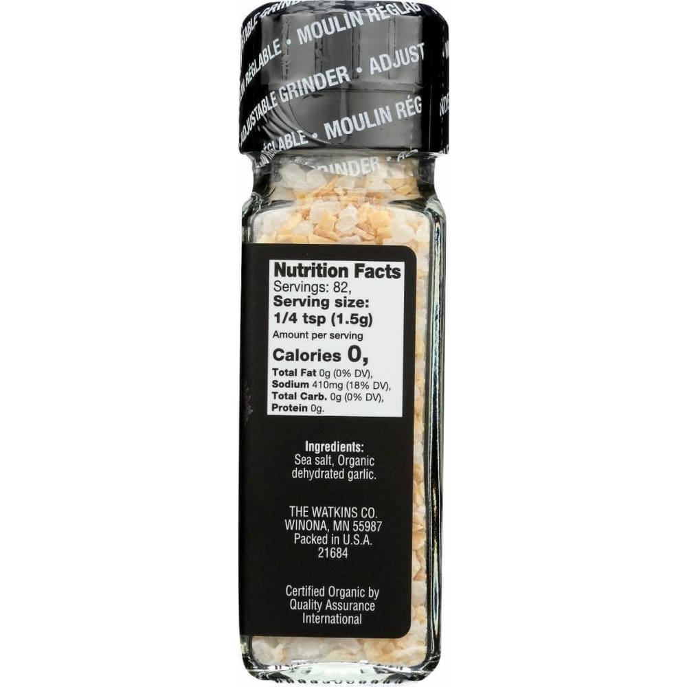 WATKINS Watkins Organic Garlic Salt Grinder, 4.3 Oz